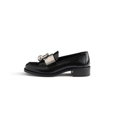 PRADA BRUSHED LEATHER LOAFERS WITH METAL DETAILS 1D981N PRADA BRUSHED LEATHER LOAFERS WITH METAL DETAILS 1D981N